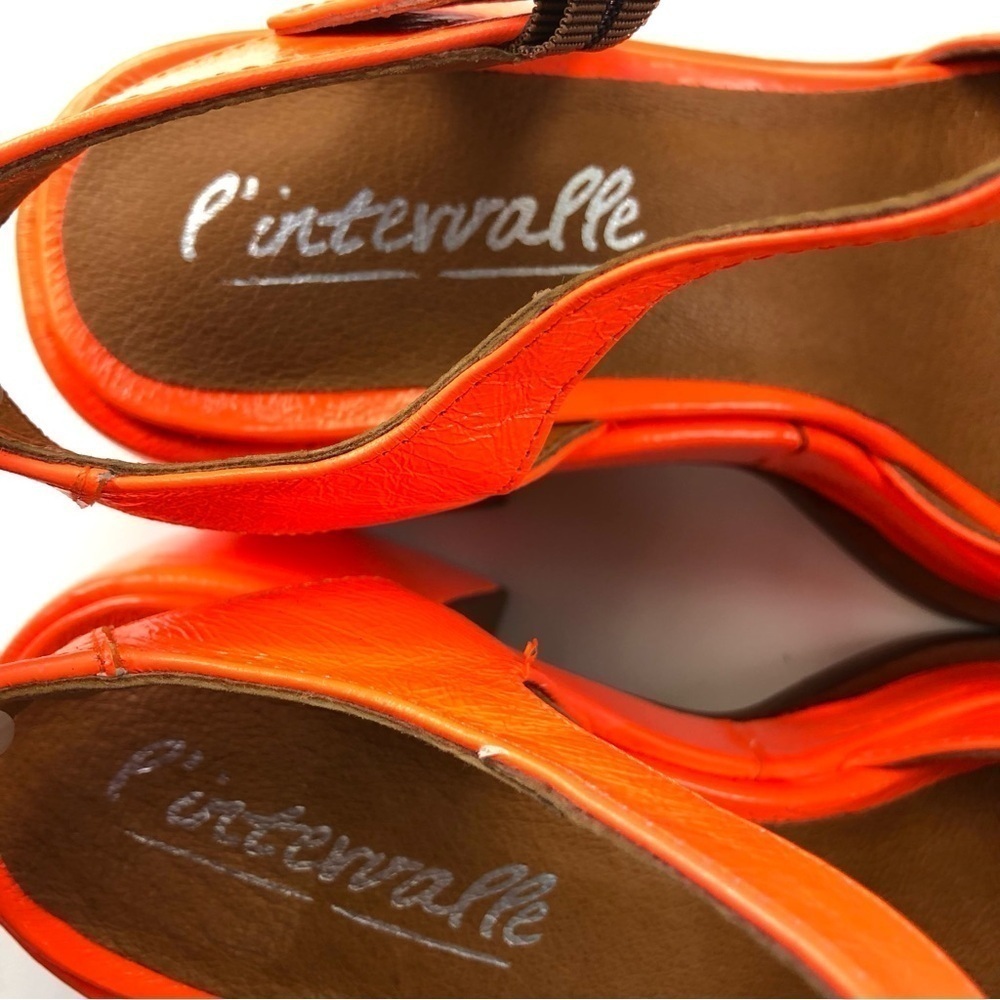 L’Intervalle neon orange platform sandal Size 39 Valtos Mod 70s Disco - Picture 10 of 14